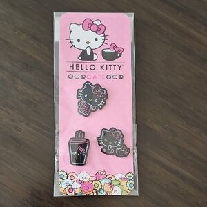 Hello Kitty Cafe Pink and Black Pin Collection